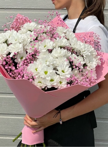 Букет хризантем  «Розовый Бум» от интернет-магазина цветов в 