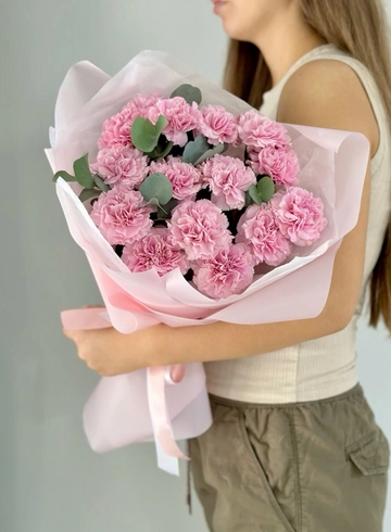 Букет «15 розовых диантусов» от интернет-магазина цветов в 