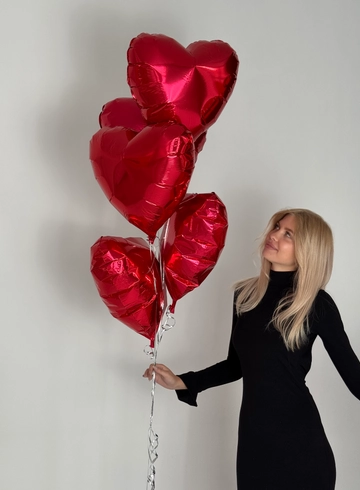 Фольгированные шары сердца от интернет-магазина цветов в 