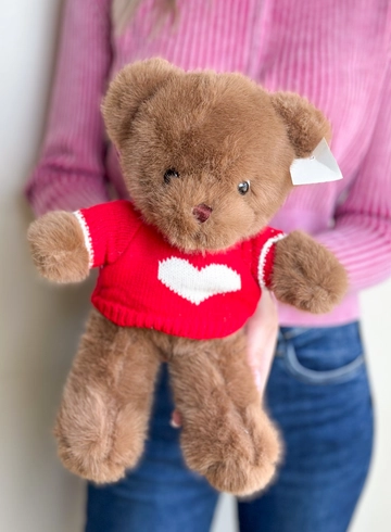 Пушистый коричневый мишка в свитере  от интернет-магазина цветов в 