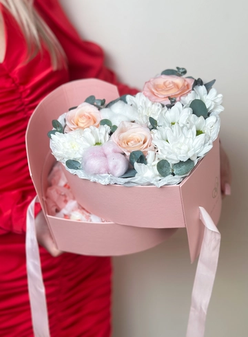 Розовое сердце-трансформер  от интернет-магазина цветов в 